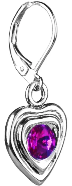 LUISIA® Ohrringe Lisanne Herzanhänger mit Kristallen von Swarovski® - Pink