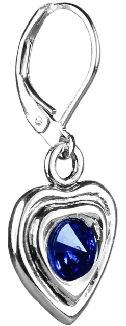 LUISIA® Ohrringe Lisanne Herzanhänger mit Kristallen von Swarovski® - Ozeanblau