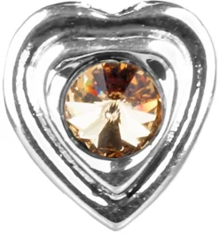 LUISIA® Ohrringe Lisanne Herzanhänger mit Kristallen von Swarovski® - Hellbraun