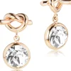 LUISIA® Ohrringe mit Knoten und Kristall von Swarovski® - Rosegold / Crystal