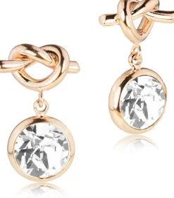 LUISIA® Ohrringe mit Knoten und Kristall von Swarovski® - Rosegold / Crystal
