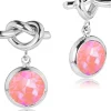 LUISIA® Ohrringe mit Knoten und Kristall von Swarovski® - Silber / Lotus Pink Delite