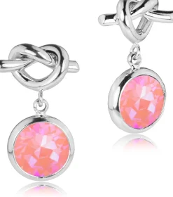 LUISIA® Ohrringe mit Knoten und Kristall von Swarovski® - Silber / Lotus Pink Delite