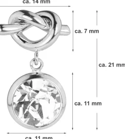 LUISIA® Ohrringe mit Knoten und Kristall von Swarovski® - Silber / Ocean Delite