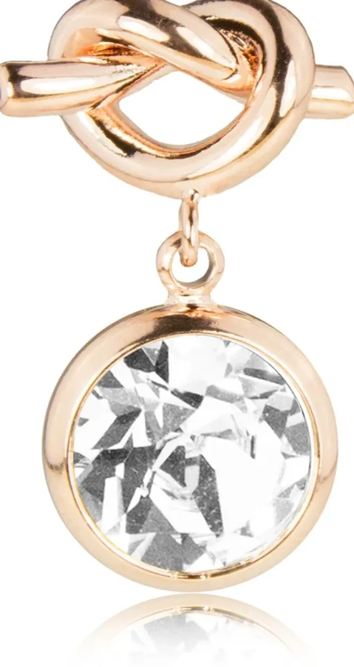 LUISIA® Ohrringe mit Knoten und Kristall von Swarovski® - Rosegold / Crystal