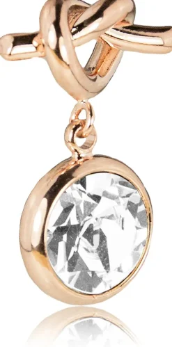 LUISIA® Ohrringe mit Knoten und Kristall von Swarovski® - Rosegold / Crystal