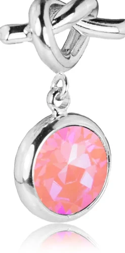 LUISIA® Ohrringe mit Knoten und Kristall von Swarovski® - Silber / Lotus Pink Delite