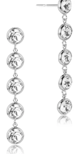 LUISIA® Ohrringe "Calanthe" mit fünf Kristallen von Swarovski® - Silber / Crystal