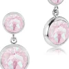 LUISIA® Ohrringe "Fjella" mit zwei Kristallen von Swarovski® - Silber / Lavender Delite