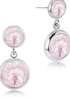 LUISIA® Ohrringe "Fjella" mit zwei Kristallen von Swarovski® - Silber / Lavender Delite