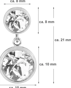 LUISIA® Ohrringe "Fjella" mit zwei Kristallen von Swarovski® - Silber / Royal Blue Delite