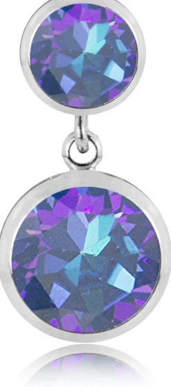 LUISIA® Ohrringe "Fjella" mit zwei Kristallen von Swarovski® - Silber / Royal Blue Delite