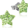 LUISIA® Ohrringe Stern mit Kristallen von Swarovski® - 925 Sterling Silber - Hellgrün