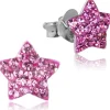 LUISIA® Ohrringe Stern mit Kristallen von Swarovski® - 925 Sterling Silber - Pink
