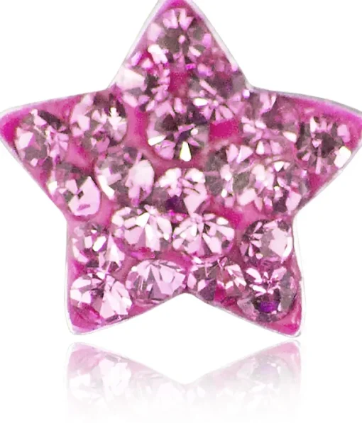 LUISIA® Ohrringe Stern mit Kristallen von Swarovski® - 925 Sterling Silber - Pink