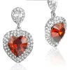 LUISIA® Ohrstecker Herz mit Kristallen von Swarovski® - Rot/Kristall