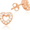 LUISIA® Ohrstecker Herz mit Zirkonia - 925 Sterling Silber Roségold