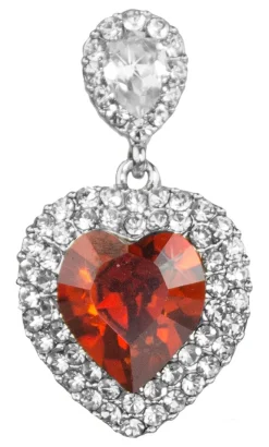 LUISIA® Ohrstecker Herz mit Kristallen von Swarovski® - Rot/Kristall