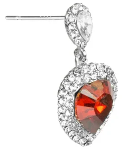 LUISIA® Ohrstecker Herz mit Kristallen von Swarovski® - Rot/Kristall