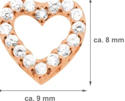 LUISIA® Ohrstecker Herz mit Zirkonia - 925 Sterling Silber Roségold
