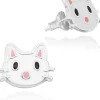 LUISIA® Ohrstecker Katze Kitty - 925 Sterling Silber
