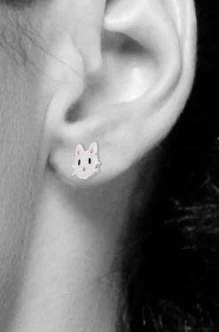 LUISIA® Ohrstecker Katze Kitty - 925 Sterling Silber