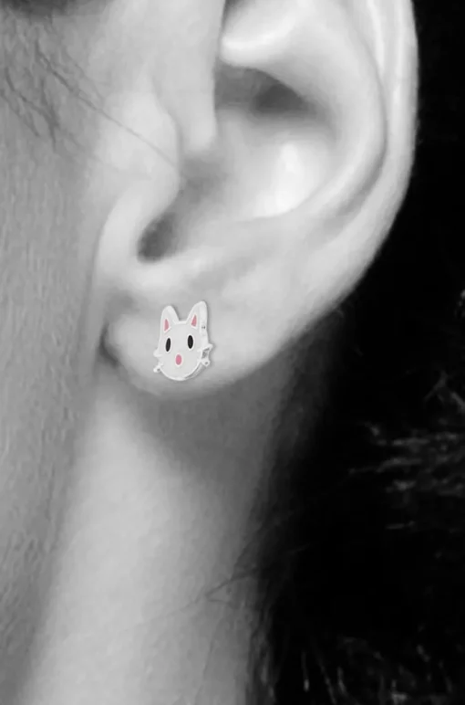 LUISIA® Ohrstecker Katze Kitty - 925 Sterling Silber