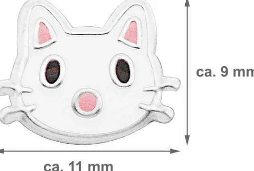 LUISIA® Ohrstecker Katze Kitty - 925 Sterling Silber