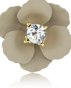 LUISIA® Ohrstecker Nelia mit Blumen - 16 Karat vergoldet Sand