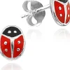 LUISIA® Ohrstecker "Kinder Ohrringe Marienkäfer" 925 Silber