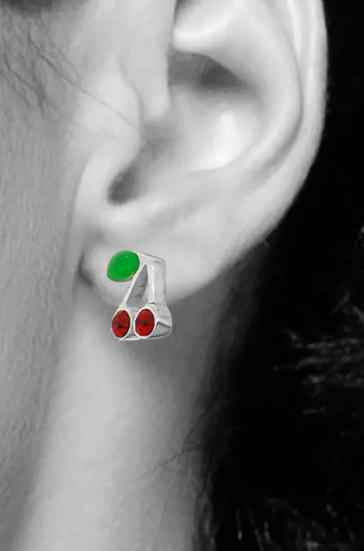 LUISIA® Ohrstecker "Kinder Ohrringe Kirschen mit Kristallen von Swarovski®" 925 Silber