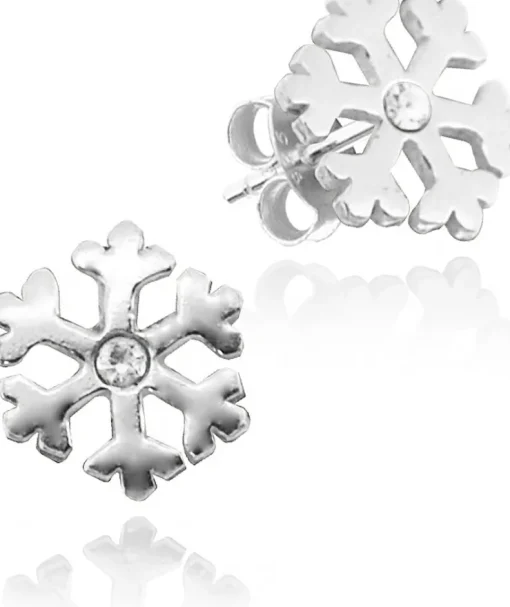LUISIA® Ohrstecker Schneeflocke mit Kristall von Swarovski® - 925 Sterling Silber - Kristall
