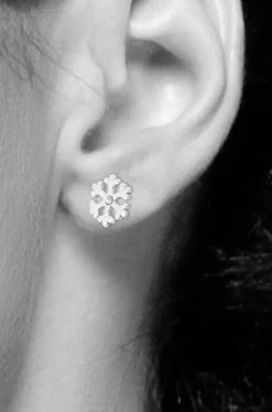 LUISIA® Ohrstecker Schneeflocke mit Kristall von Swarovski® - 925 Sterling Silber - Kristall