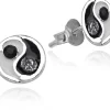LUISIA® Ohrstecker Yin Yang mit Kristall von Swarovski® - 925 Sterling Silber