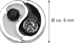 LUISIA® Ohrstecker Yin Yang mit Kristall von Swarovski® - 925 Sterling Silber