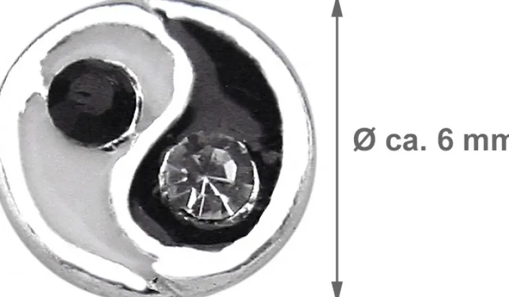 LUISIA® Ohrstecker Yin Yang mit Kristall von Swarovski® - 925 Sterling Silber