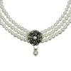 LUISIA® Perlencollier "Nyala" 3-reihig mit Kristall von Swarovski® 48322-1