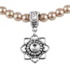 LUISIA Perlencollier Tessa mit Herzblüte - Nougat
