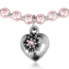 LUISIA Perlenkette Luna mit Herz und Edelweiß - Rosa