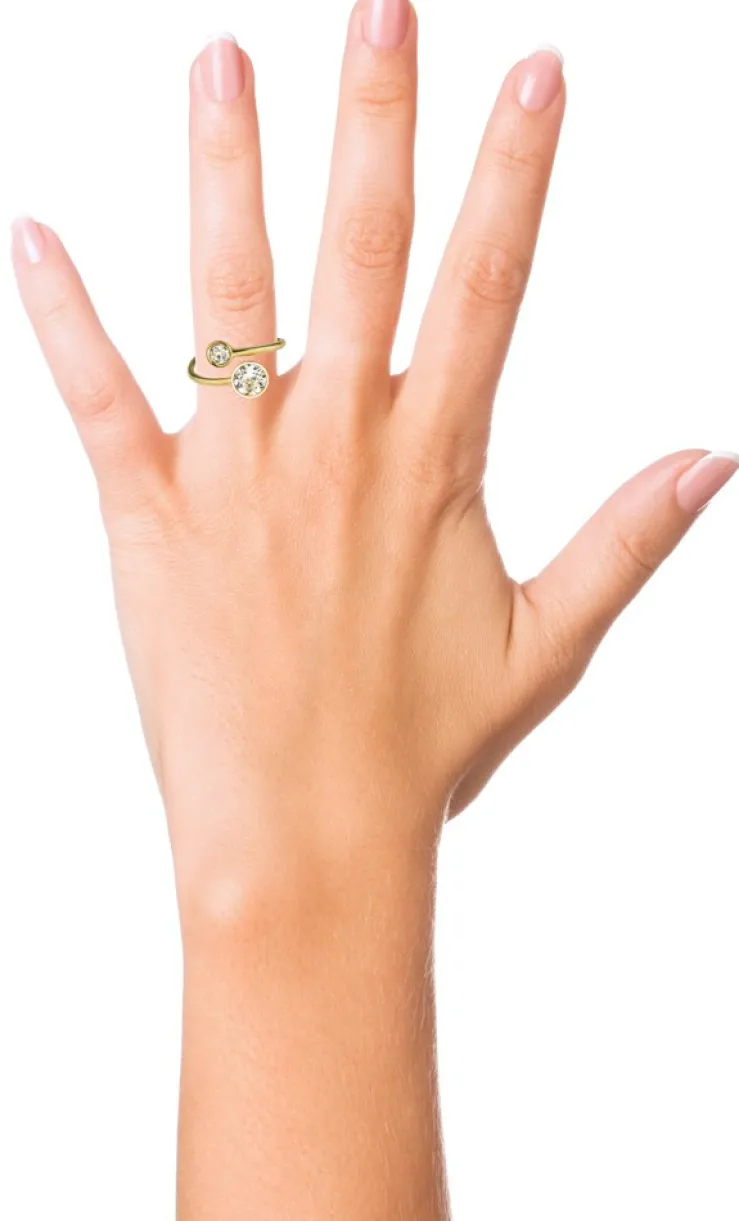 LUISIA® Ring "Fjella" mit zwei Kristallen von Swarovski® - Silber / Light Rose