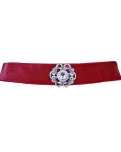 LUISIA® Samt Kropfband Annina mit Ornament und Kristall von Swarovski® - Rot