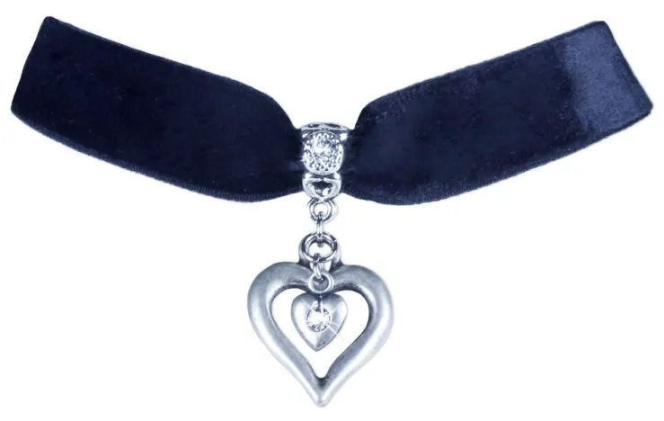 LUISIA® Samt Kropfband Heart in Heart 51239-47712 | Schwarz