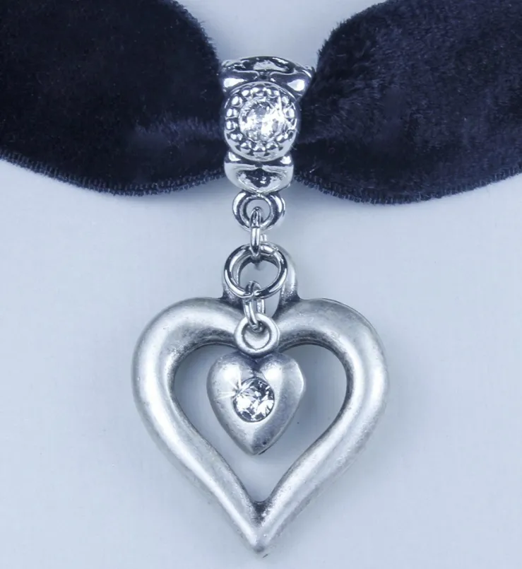 LUISIA® Samt Kropfband Heart in Heart 51239-47712 | Schwarz