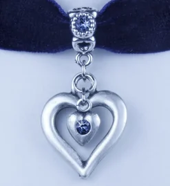 LUISIA® Samt Kropfband Heart in Heart 51239-47712 | Dunkelblau