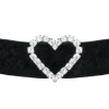LUISIA® Samt Kropfband mit Strass Herz aus Swarovski® Elements - Schwarz | Damen Halskette Schmuck