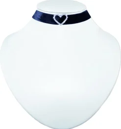 LUISIA® Samt Kropfband mit Strass Herz aus Swarovski® Elements - Schwarz | Damen Halskette Schmuck