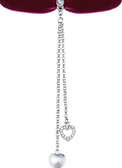 LUISIA® Samt Kropfband "Mattea" mit Kristallen von Swarovski® 48206 | Dunkelrot - mit Herz Ketten