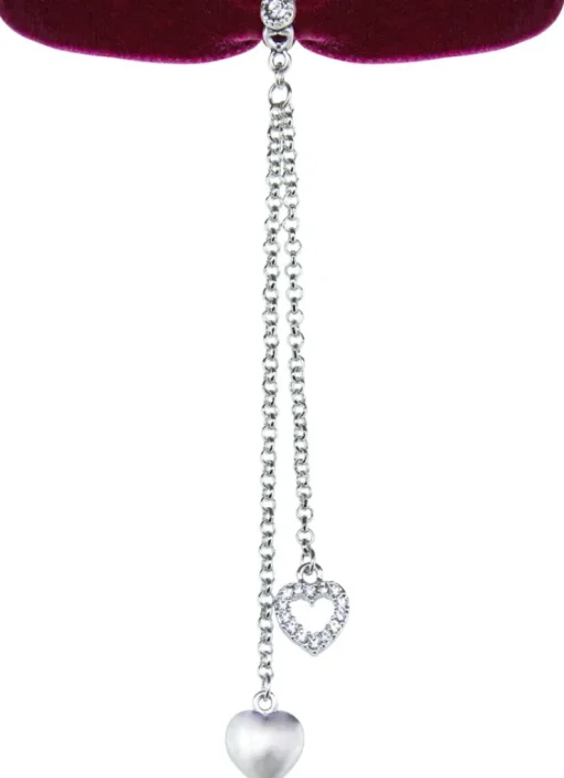 LUISIA® Samt Kropfband "Mattea" mit Kristallen von Swarovski® 48206 | Dunkelrot - mit Herz Ketten