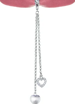 LUISIA® Samt Kropfband "Mattea" mit Kristallen von Swarovski® 48206 | Rosa - mit Herz Ketten