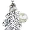 LUISIA® Silberne Doppelhalskette mit Eichblatt und Kristallen von Swarovski®